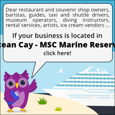 to business owners in Ocean Cay - rezerwat morski MSC