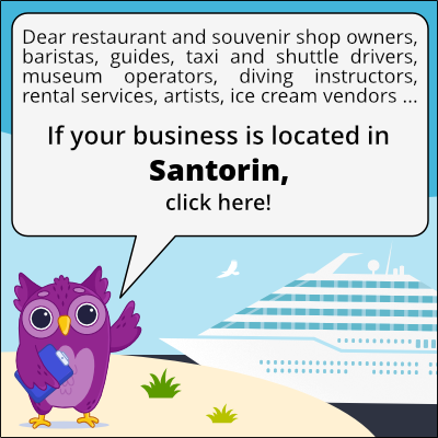 to business owners in Santorin